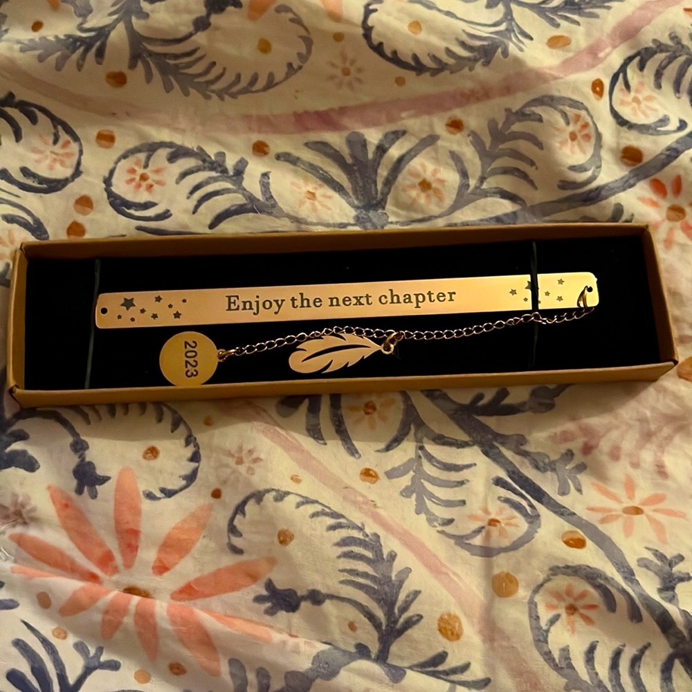 Rose Gold Engraved Bookmark